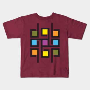 Square decorative color corporate identity design element. Kids T-Shirt